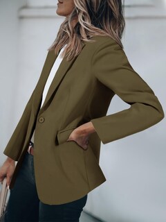 Foto 3 | Foto 3 | Blazer Cicy Bell Para Mujer, Casual, Con Parte Delantera Abierta, Color Verde Militar - Venta Internacional.