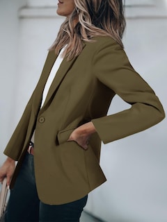 Foto 3 | Foto 3 | Blazer Cicy Bell Para Mujer, Casual, Frente Abierto, Manga Larga, Verde - Venta Internacional.
