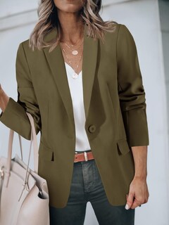Foto 4 | Foto 4 | Blazer Cicy Bell Para Mujer, Casual, Frente Abierto, Manga Larga, Verde - Venta Internacional.
