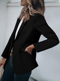 Foto 3 | Foto 3 | Blazer Cicy Bell Para Mujer, Casual, Con Frente Abierto, Manga Larga, Color Negro - Venta Internacional.