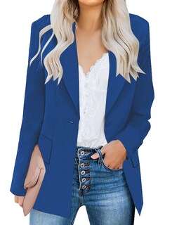 Foto 1 | Foto 1 | Chaqueta Tipo Blazer Luvamia Para Mujer, Casual, Manga Larga, Azul, Xs - Venta Internacional.
