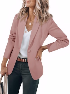 Foto 1 | Foto 1 | Blazer Cicy Bell Para Mujer, Casual, Con Frente Abierto, Manga Larga, Color Rosa Nude - Venta Internacional.
