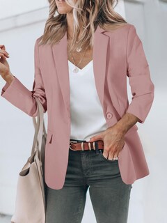 Foto 2 | Foto 2 | Blazer Cicy Bell Para Mujer, Casual, Con Frente Abierto, Manga Larga, Color Rosa Nude - Venta Internacional.