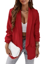 Blazer Prettygarden Para Mujer, Casual, Manga Larga, 2024, Color Rojo - Venta Internacional.