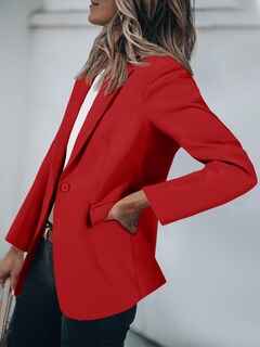 Foto 3 | Foto 3 | Blazer Cicy Bell Para Mujer, Casual, Con Frente Abierto, Rojo, Oficina De Trabajo - Venta Internacional.