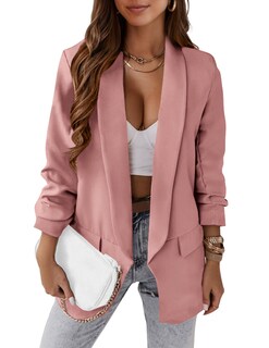 Foto 1 | Foto 1 | Blazer Prettygarden Para Mujer, Manga Larga, Solapa Abierta En La Parte Delantera, Rosa - Venta Internacional.