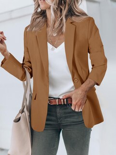 Foto 2 | Foto 2 | Blazer Cicy Bell Para Mujer, Casual, Con Frente Abierto, Oficina, Marrón - Venta Internacional.