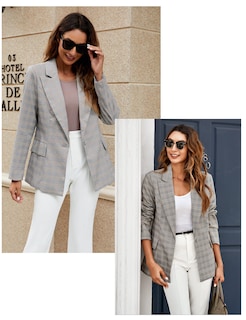 Foto 4 | Foto 4 | Chaqueta Tipo Blazer Luvamia Para Mujer, Casual, Con Botones Y Solapa, A Cuadros - Venta Internacional.