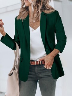 Foto 2 | Foto 2 | Blazer Cicy Bell Para Mujer, Casual, Con Parte Delantera Abierta, Verde Oscuro - Venta Internacional.