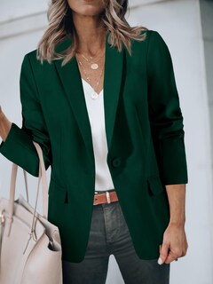Foto 4 | Foto 4 | Blazer Cicy Bell Para Mujer, Casual, Con Parte Delantera Abierta, Verde Oscuro - Venta Internacional.