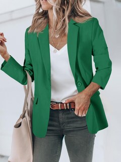 Foto 2 | Foto 2 | Blazer Cicy Bell Para Mujer, Casual, Frente Abierto, Manga Larga, Verde - Venta Internacional.
