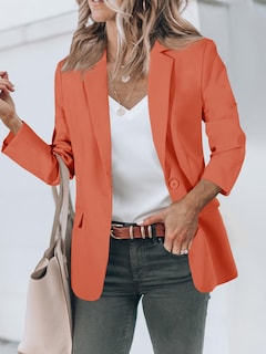 Foto 2 | Foto 2 | Blazer Cicy Bell Para Mujer, Casual, Con Parte Delantera Abierta, Poliéster Naranja - Venta Internacional.