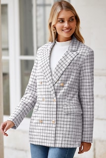 Foto 4 | Foto 4 | Blazer Happy Sailed Tweed Para Mujer, Color Blanco, S - Venta Internacional.
