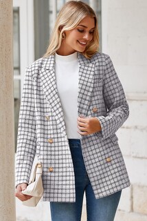 Foto 5 | Foto 5 | Blazer Happy Sailed Tweed Para Mujer, Color Blanco, S - Venta Internacional.