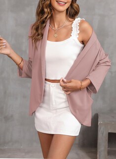 Foto 5 | Foto 5 | Blazer Happy Sailed Para Mujer, Parte Delantera Abierta, Manga 3/4, Rosa, 1 X - Venta Internacional.