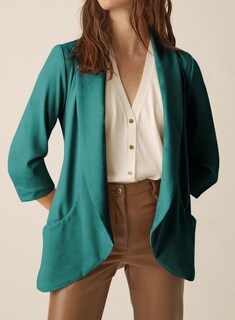 Foto 2 | Foto 2 | Blazer Happy Sailed Casual Con Frente Abierto Y Manga 3/4 Para Mujer - Venta Internacional.