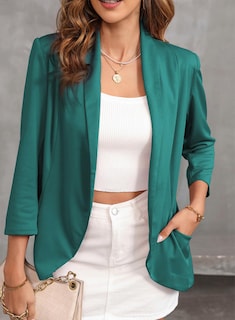 Foto 4 | Foto 4 | Blazer Happy Sailed Casual Con Frente Abierto Y Manga 3/4 Para Mujer - Venta Internacional.
