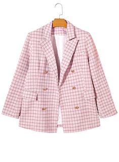 Foto 7 | Foto 7 | Chaqueta Tipo Blazer Happy Sailed Para Mujer, Tweed, A Cuadros, Color Rosa S - Venta Internacional.