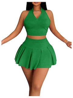 Foto 1 | Foto 1 | Camiseta Corta Sin Mangas Y Falda Outfit Soly Hux Para Verano, De 2 Piezas, Para Mujer - Venta Internacional.