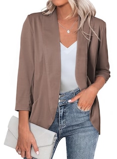 Foto 1 | Foto 1 | Chaqueta Tipo Blazer Happy Sailed Con Parte Delantera Abierta Y Manga 3/4 Para Mujer - Venta Internacional.