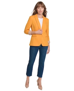 Foto 3 | Foto 3 | Blazer Tommy Hilfiger Para Mujer, Diseño De Girasol Con Un Botón, Talla 2 - Venta Internacional.