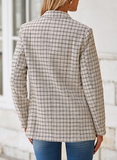 Foto 2 | Foto 2 | Blazer Happy Sailed Para Mujer, Tweed, Doble Botonadura, Color Marrón L - Venta Internacional.