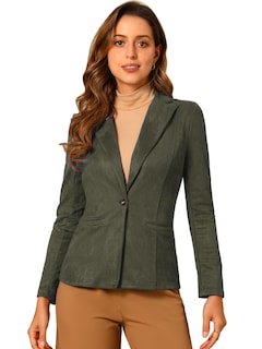 Foto 1 | Foto 1 | Blazer Allegra K De Gamuza Sintética Con Cuello De Solapa Y Manga Larga Para Mujer - Venta Internacional.