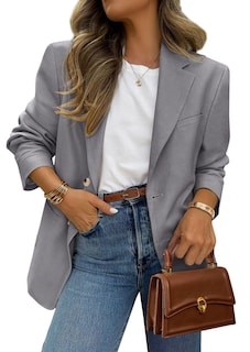 Foto 1 | Foto 1 | Blazer Prettygarden 2025 Para Mujer, Casual, De Negocios, Talla S, Color Gris - Venta Internacional.