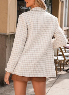 Foto 2 | Foto 2 | Chaqueta Tipo Blazer Happy Sailed Tweed Para Mujer, Color Beige, 2xl - Venta Internacional.