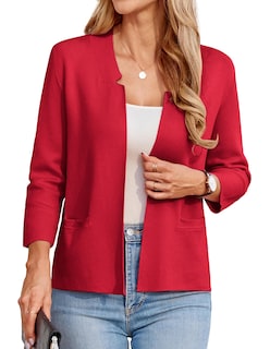 Foto 1 | Foto 1 | Blazer Corto De Punto Grace Karin, Ligero, Con Parte Delantera Abierta, Rojo - Venta Internacional.