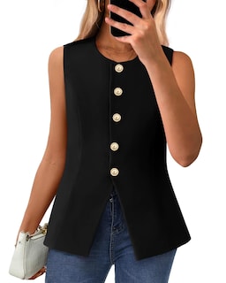 Foto 1 | Foto 1 | Chaleco Blazer Btfbm De Verano Sin Mangas Para Mujer, Color Negro, Talla L - Venta Internacional.