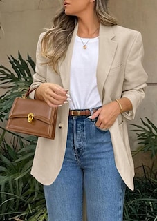 Foto 5 | Foto 5 | Blazer Prettygarden 2025 Para Mujer, Casual, De Negocios, Beige, Xl - Venta Internacional.