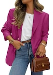 Blazer Prettygarden 2025 Para Mujer, Casual, De Negocios, Rosa - Venta Internacional.