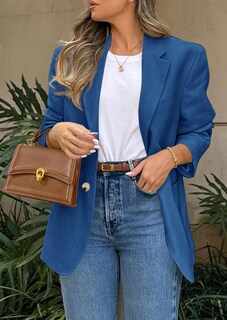 Foto 4 | Foto 4 | Blazer Prettygarden 2025 Para Mujer, Casual, De Negocios, Azul Oscuro - Venta Internacional.