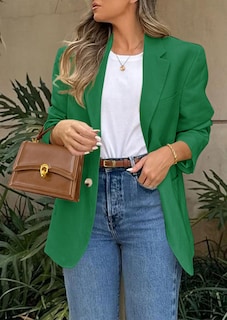 Foto 5 | Foto 5 | Blazer Prettygarden 2025 Para Mujer, Casual, De Negocios, Color Verde - Venta Internacional.