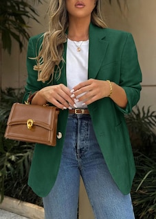 Foto 5 | Foto 5 | Blazer Prettygarden 2025 Para Mujer, Casual, De Negocios, Color Verde Oscuro - Venta Internacional.