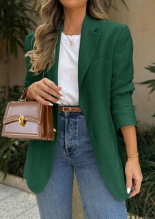 Foto 2 | Foto 2 | Blazer Prettygarden 2025 Para Mujer, Casual, De Negocios, Color Verde Oscuro - Venta Internacional.