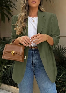 Foto 5 | Foto 5 | Blazer Prettygarden 2025 Para Mujer, Casual, De Negocios, Color Verde Militar - Venta Internacional.