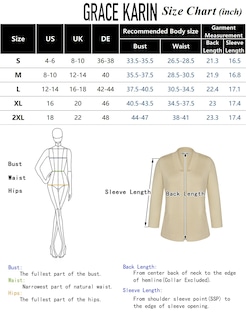 Foto 5 | Foto 5 | Blazer Grace Karin De Punto Corto Con Parte Delantera Abierta Para Mujer, Blanco Marfil, Xxl - Venta Internacional.