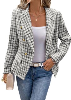 Foto 1 | Foto 1 | Chaqueta Tipo Blazer Mina Self Tweed Plaid 2024 Otoño-invierno Para Mujer - Venta Internacional.