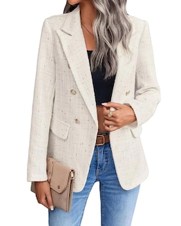 Foto 1 | Foto 1 | Chaqueta Tipo Blazer Mina Self Leather Para Mujer, Color Beige, Talla Xl - Venta Internacional.