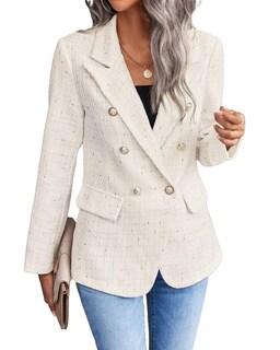 Foto 2 | Foto 2 | Chaqueta Tipo Blazer Mina Self Leather Para Mujer, Color Beige, Talla Xl - Venta Internacional.