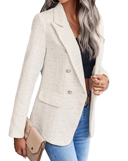 Foto 3 | Foto 3 | Chaqueta Tipo Blazer Mina Self Leather Para Mujer, Color Beige, Talla Xl - Venta Internacional.