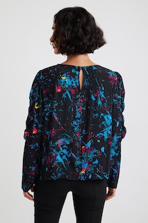 Foto 6 | Foto 6 | Blusa Mangas Abullonadas Desigual Negra para Mujer