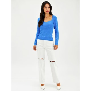 Foto 5 | Foto 5 | Blusa de Canale con Pedrería Roman Fashion BL-M-975 color Azul
