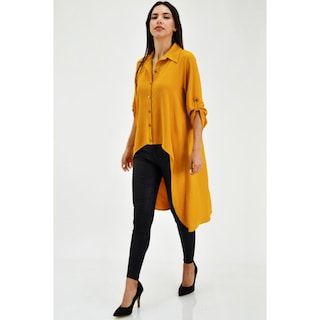 Foto 5 | Foto 5 | Maxiblusa Asimétrica Roman Fashion Marrón para Mujer