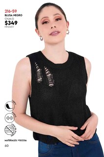 Foto 3 | Foto 3 | Blusa Devendi Color Negro Tejida