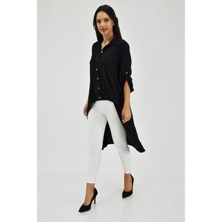 Foto 5 | Foto 5 | Maxi Blusa Asimétrica Roman Fashion Juvenil 1060 color Negro