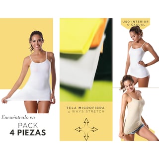 Foto 6 | Foto 6 | Blusas de Tirantes para Mujer 4 Piezas Multicolor