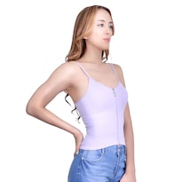 Blusa Casual de Mujer Bl-1006 Púrpura Crop Top Strech